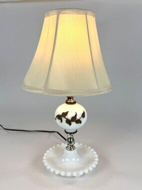 Vintage Falkenstein White Milk Glass Boudoir Lamp Working